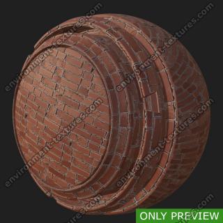 PBR Substance Material of Wall Brick Damaged